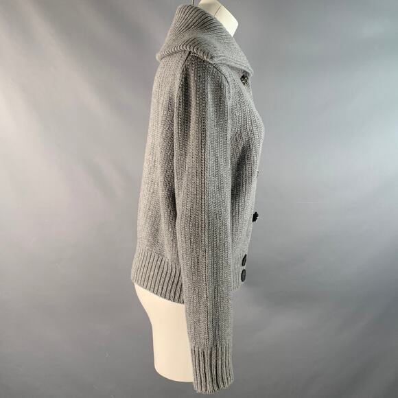 MARC JACOBS Size S Grey Cashmere / Wool Knitted Snaps Jacket - Picture 3 of 7